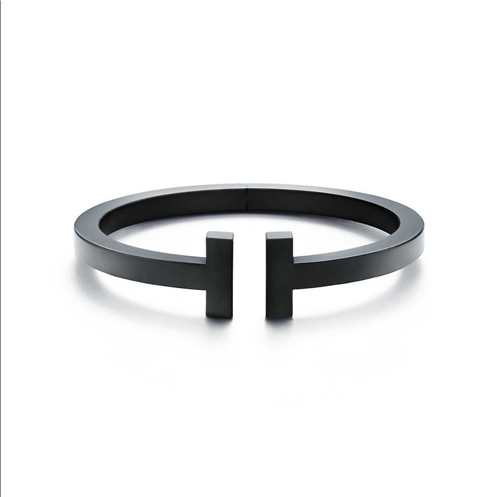 Tiffany Black Steel T Bar Bangle Bracelet